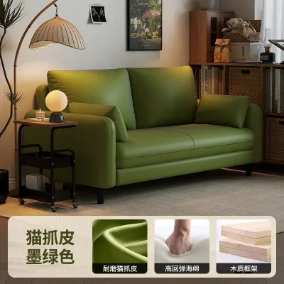 Double-seater r sofa for rental economy apartments leather small sofa small living room bed and breakfast integrated sofa