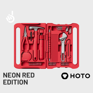 HOTO 40 in 1 Rechargeable Electric Screwdriver Set Neon Red Edition Portable Household DIY Repair Storage Case