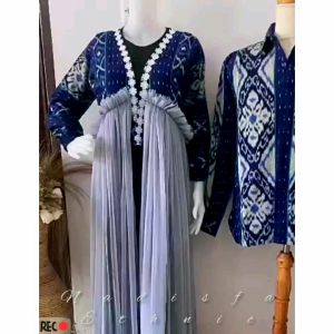 Ayra navy/couple tenun/outer tenun/dress tenun/kemeja tenun/tenun etnik/baju pesta/sarimbit tenun/seragam tenun/couple tenun