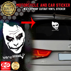 JOKER Why So Serious? High Quality White Cutout Sticker for Car 5x8 Inches