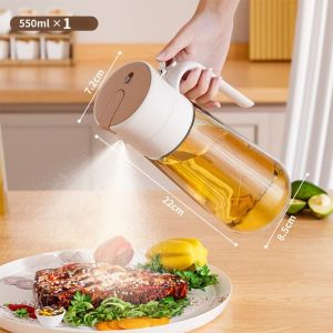 ขวดใส่น้ำมัน 2 in 1 ใช้เทและสามารถพ่นสเปรย์ได้ 550ml. ขวดใส่เครื่องปรุงในครัวเรือน
