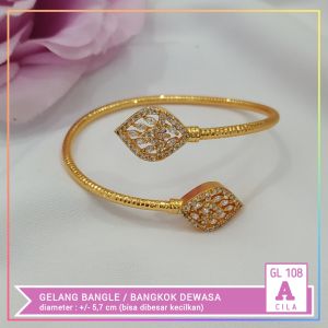 Cute Jewelry Gelang Bangle Dewasa Lilit Mata Zircon Perhiasan Lapis Emas 18K Gelang Wanita GL 108
