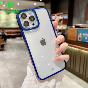 [With Lens Film] FLOVEME Luxury Clear Phone Case For iphone 13 12 11 Pro Max X XR XS Max With Lens Film Soft TPU Shockproof Back Cover