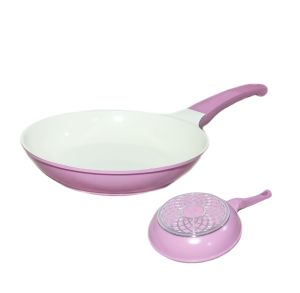 Leoshop888 Wajan Penggorengan Ceramice  Anti Lengket FryPan Keramik Warna Pink Ukuran 26 Cm