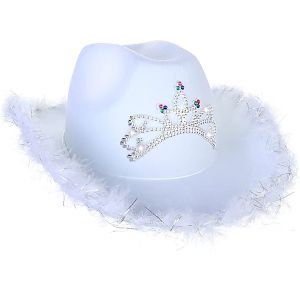 Topi Koboy Koboi Wanita Topi Laken Dengan Samping Bulu Angsa Topi Cowboy Topi Laken