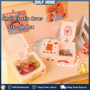 Cute Double Lattice Press Storage Box Mini Jewelry Pill Case Container Cosmetics Shelf