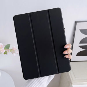 เคสสำหรับ Apple iPad Pro 11 10.9 10.2 10.5 9.7 7.9 iPad 10 2022 8 7 6 5 iPad Air 4 3 2 1 Mini 5 4นิ้วความบริสุทธิ์เคสห่อหุ้มอัจฉริยะกันกระแทกแบบบางตั้งได้แบบสามพับปลอกพร้อมที่ใส่ดินสอไอแพด