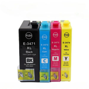 Compatible T3471 T3472 T3473 T3474 34XL Ink Cartridges Replacement for Epson WorkForce Pro WF‑3720DWF WF‑3725DWF Printers 4‑Color Set BK/C/M/Y 2‑Year Shelf‑Life