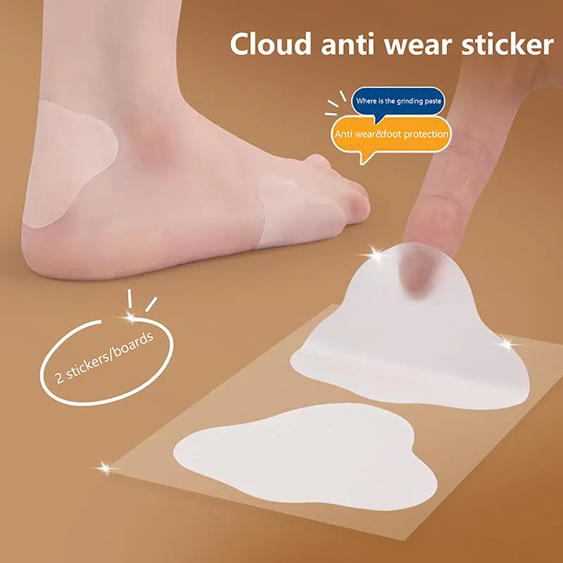GlowHealthH 1Pair Board Invisible Transparent Anti-friction Heel Sticker  Anti-Wear Heel Toe Protector Pads Blister Prevention Foot Care