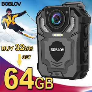 【BUY 32G Get 64G】BOBLOV T5 1296P Mini Body Camera Waterproof Sports Action Camera 128GB Video Audio Recorder IR Night Vision Camcorder with Loop Recording