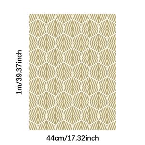 Gold and White Geometric Wallpaper Peel and Stick Wallpaper Hexagon Wallpaper Gold Stripes Peel and Stick Wallpaper Vinyl Film Contact Paper Drawer Decorative