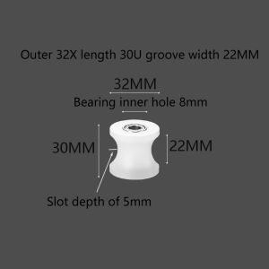 LEI 1Pcs Nylon U-groove Bearing Roller Track Wheel Guide Roller Support Roller Door Window Sliding Door Mechanical Pulley