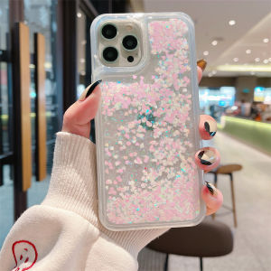 Rainbow Colorful Quicksand Women Case for iPhone 16 17 15 Pro Max Cover IPhone17 17Pro Dynamic Wave Dots Sequins Shell Carcasas