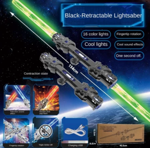 2in1 Seven color light sword can be extended USB charging laser sword childrens lightsaber