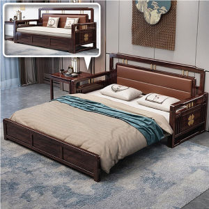 Sofa giường gỗ tự nhiên đàn hương tím cao cấp 1m8 hoặc 1m5