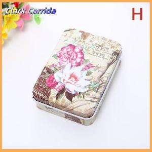 [Clark Carrida] Mini hộp thiếc với nắp di động hình chữ nhật lưu trữ nhỏ container rỗng kẹo trường hợp Hộp quà tặng bao bì tổ chức