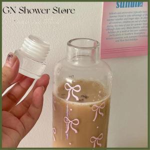 [GN Store] 500ML Kawaii Bow Plastic Water Bottle With Time Scale Transparent Water Cup Outdoor School Drinking Water Bottle