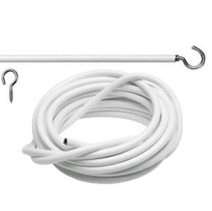 ลวดสริงแขวนผ้าม่าน เเถม ตะขอ+น็อต+ฟุ๊ก สั่งกี่เมตรก็ได้ 1 เมตร 1 ชุด สินค้าพร้อมส่ง