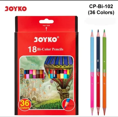 Pensil Warna Bi-Color JOYKO CP-BI102 / Bicolor 2 sisi 36 Warna Dual Color