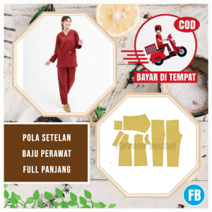 【COD】 Pola Setelan Baju Perawat Lengan Panjang | Pola Baju Wanita Lengkap | Pola Instan | Pola Jiplak | Pola Jahitan Lengkap Firdaus Busana