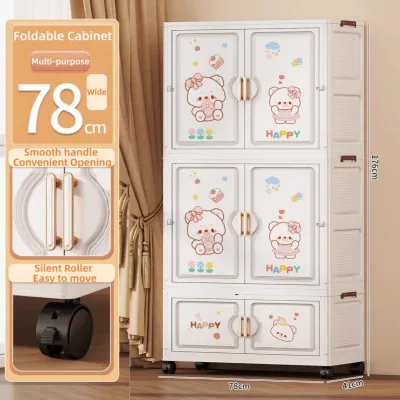 Childrens Cabinet 70CM Baby Drawer organizer Plastic Wardrobe Cabinet Assemble Cabinet Clothes Storage