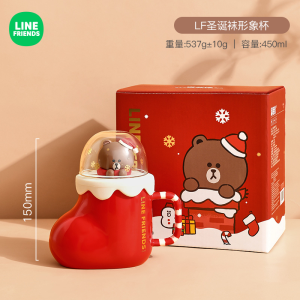 【Free Combination】Line Friends Dish Set Home Light Luxury Bowl Plate Christmas Ceramic Tableware Gift Box Dish Plate Rice Bowl Christmas Gift New Year Gift