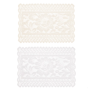Pack of 2 Elegant Lace Tablecloths Square Florals Embroidery Kitchen Dining Decoration Sturdy Polyester Fabric