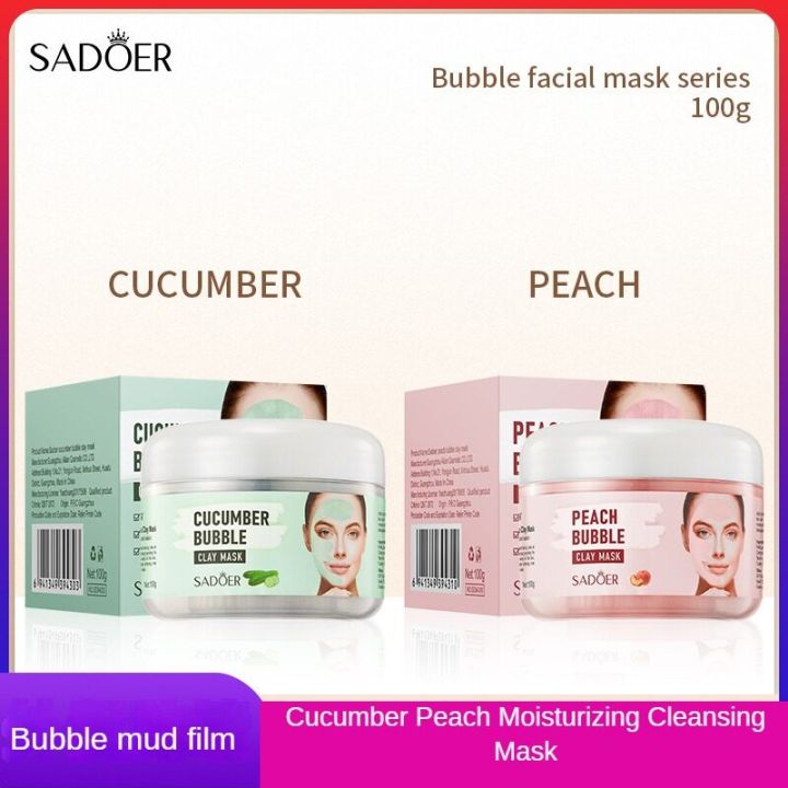 sadoer-peach-bubble-clay-mask-100gram-lazada-ph