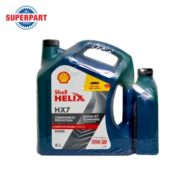 น้ำมันเครื่องดีเซลกึ่งสังเคราะห์ SHELL HELIX DIESEL HX7 (10W-30) 6L แถม 1L (101004178) (ราคาต่อ 1 ชิ้น)