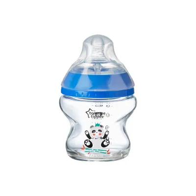 Tommee Tippee Nature Glass Bottle Wide Neck With Breast-like Teat Baby Bottle 150ml 250ml