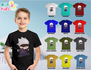 BAJU ANAK TEMA GOJO-CHIBI LENGAN PENDEK BAHAN TEBAL DAN TIDAK PANAS