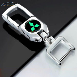 ACEKOGO Luminous Car Keychain Motorcycle Key Holder Mens Business Keychain Anti-lost Alloy Keyring for Mitsubishi Mirage G4 Lancer Outlander Sport Adventure Xpander L-Series L200