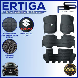5D BLACK / CARBON FIBER / 5D DIAMOND BLACK DEEP DISH MATTING Suzuki Ertiga 2019 Onwards Floor Liners / 5D Deep Dish Matting ! Accessories Accessory TPE