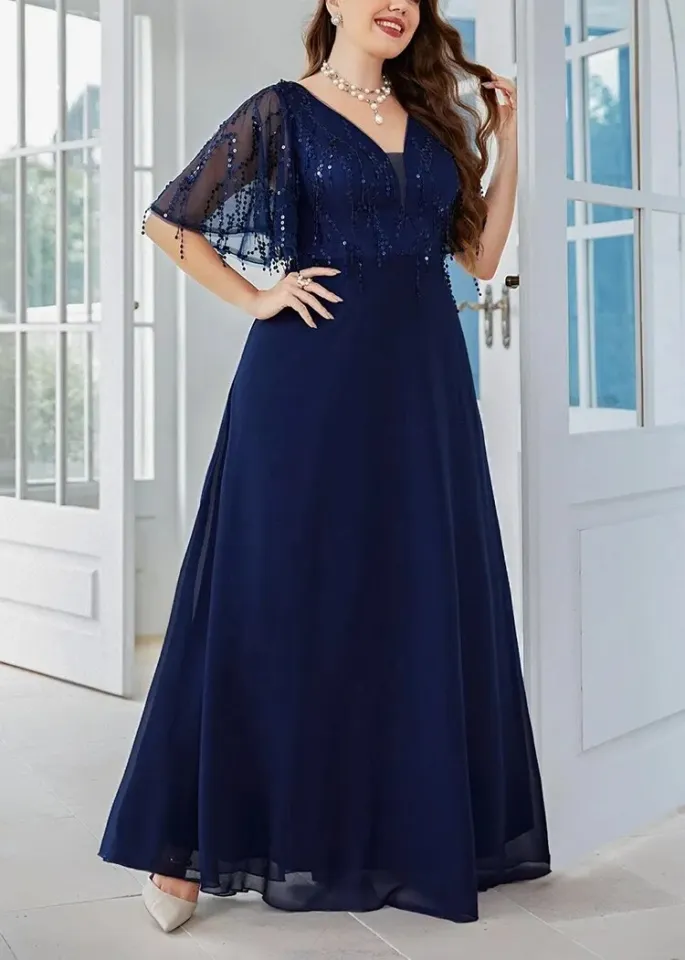 plus size royal blue dress for wedding Talisea Navy Blue Dress for Women Plus Size Bridesmaid Mother of the Bride  Wedding Guest Chiffon Formal Long Maxi Dress 2025 at Amazon Women's  Clothing store