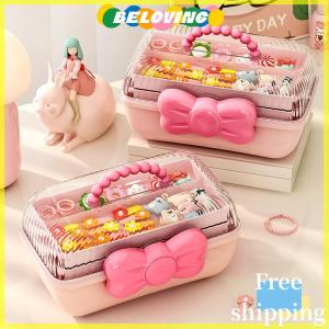 Beloving Flash Sale ชั้นเก็บกิ๊บติดผมหลายชั้นสำหรับเด็กผู้หญิงกล่องเก็บเครื่องประดับที่คาดศีรษะเชือกคาดศีรษะของเด็ก