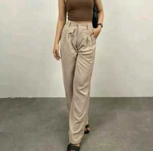 ORO PANTS Highwaist Loose Pants Trousers - Celana Anti Kusut