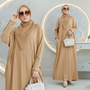 Gamis Inara Knit Import Premium Terbaru Dress Formal Casual Kekinian Wudhu Friendly Gamis Dress Betwing Inara Rajut Knit Import Dewasa Muslim Nyaman