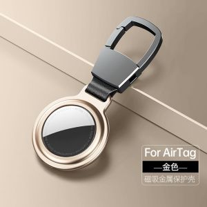 AirTag Protective Case With Keychain Metal Anti-Loss Bracket Shell AirTag Key Ring Cover GPS Item Tracker Accessories