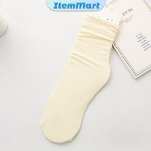 ItemMart Womens Socks Pure Color Breathable Feet Calf Socks Fashion Medium Tube Socks