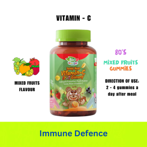 BioPlus Junior Gummy (Vit C Omega3 Berry Prebiotic Elderberry Multivitamin Calcium) Kids Supplement Vitamin Gummy
