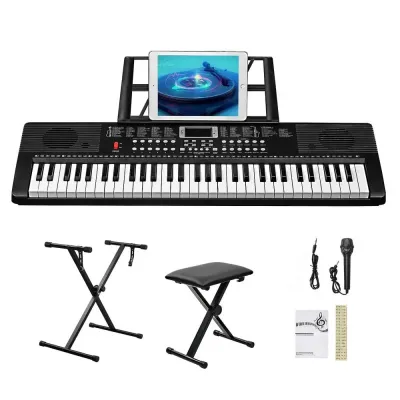 61 Keys Keyboard Piano with X Stand Built In Speakers Beginners Beginners