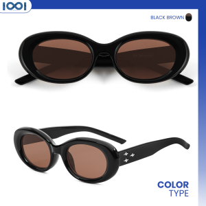 IOOI Eyewear -  Kacamata Bulat Hitam Sunglasses Plastik UV Protection Pria/Wanita 814 EVE