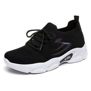 Free Shipping WomenS Spring Breathable Knit Sneakers Soft-Soled Comfortable Casual Shoes Flats And Mesh Shoes