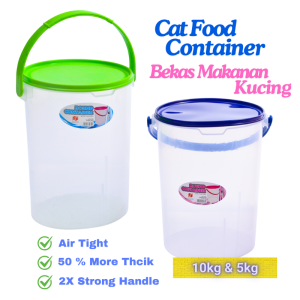 Cat Food Round Container 10kg/Bekas Makanan Kucing 10kg