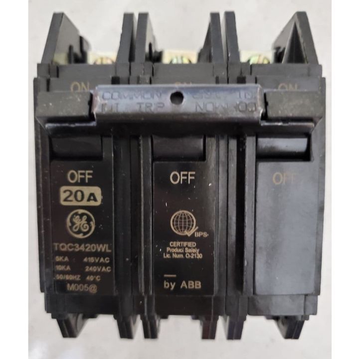  mm voltage ge bolt on circuit breaker tqc 20 100 ampere 3 pole three