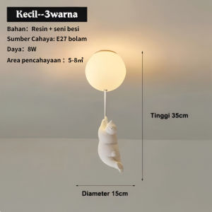 (Paket Kombo Diskon 20%)Lampu Kamar Anak Lampu Gantung Anak Lampu Hias Plafon Kamar Anak Beruang Minimalis Pelindung Mata LED 3 Warna 15/20/25cm lampu gantung dekoratif Kamar anak-anak kamar tidur koridor balkon bsu