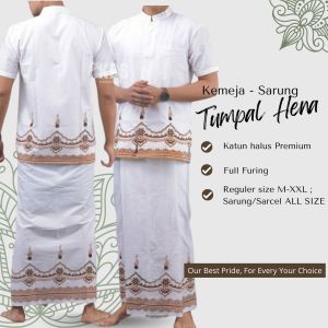 Setelan Koko + Sarung Batik Lengan Panjang Fashion Muslim Pria Terbaru Bahan Katun Premium TMPLHN