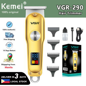 Kemei V-290 LED Hair Trimmer Rechargeable USB Hair Clipper For Men Beard Trimer Hair Cutting Machine T-blade Haircut Tool