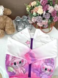 PRINCESS KESLI เสื้อแจ็กเก็ตแขนยาวเด็ก เสื้อคลุมลูกสาว มีฮู้ด ลายการ์ตูนน่ารัก สไตล์เกาหลี แฟชั่น ลำลอง รุ่นใหม่ 2-11 ปี