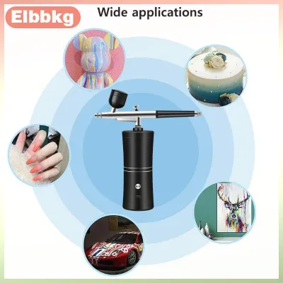 Elbbkg Xách Tay Chuyên Nghiệp Airbrush Kit 0.3Mm Vòi Phun Đa Năng Phun Công Cụ Cho Móng Tay Nghệ Thuật Xe Sơn Trang Điểm Nghệ Thuật